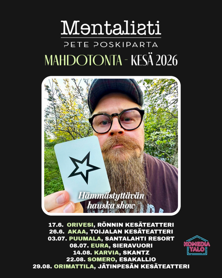 Mentalisti Pete Poskiparta – Mahdotonta Kesä2026 show